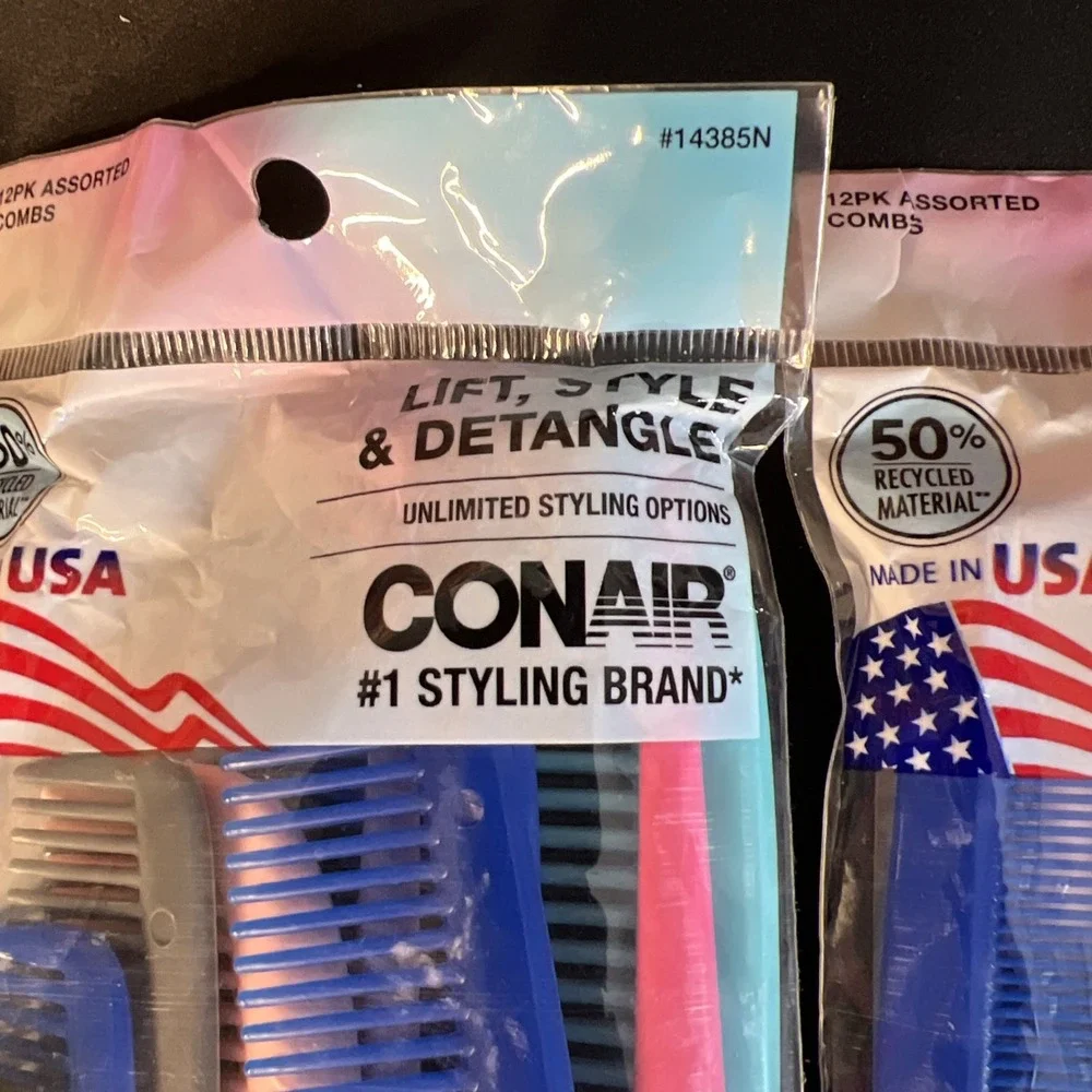 Conair Lift Style & Detangle‎ Lot Of 39 Combs Assorted Colors  Count Piece Set